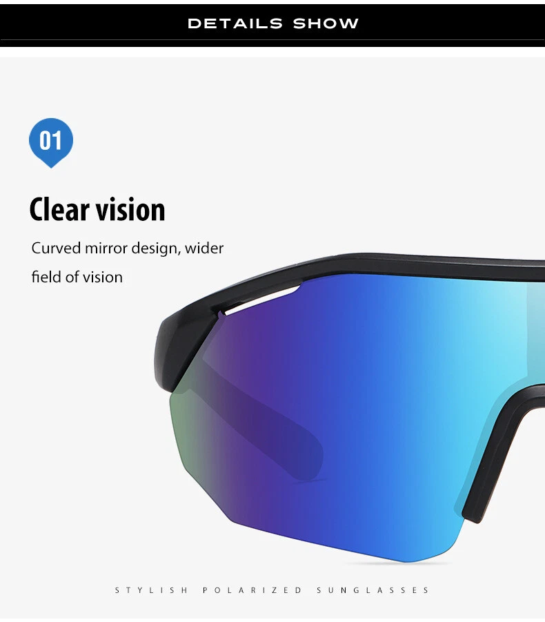 Gafas de sol deportivas polarizadas para hombres mujeres jóvenes béisbol ciclismo correr conducción Foto 4 de 4