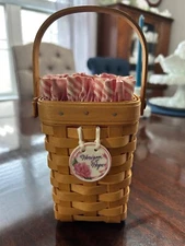 Vintage 1998 Longaberger Horizon of Hope American Cancer Society Basket w/Liner