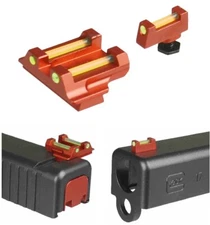 Red Front Rear Sight 6.5mm Fiber Optic For Glock 17 19 22 23 24 26 27 31 34 35