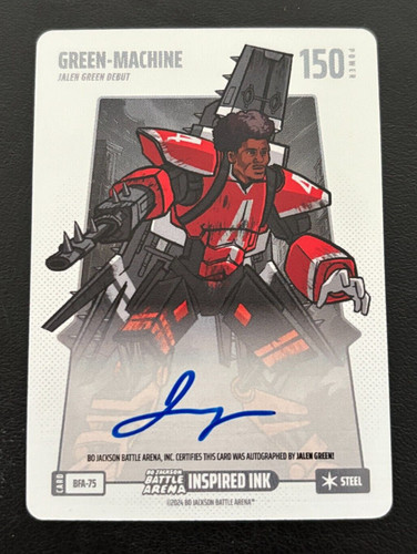 2024 Bo Jackson Battle Arena Green-Machine Jalen Green Steel Auto Inspired Ink