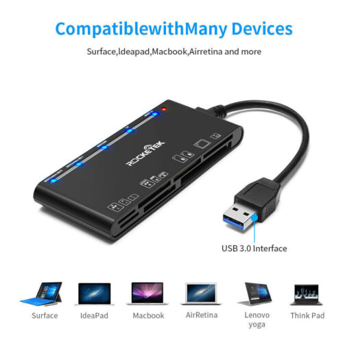 7-IN-1 USB 3.0 Memory Card Reader High-Speed Adapter for Micro SD SDXC CF SDHC - Picture 3 of 12