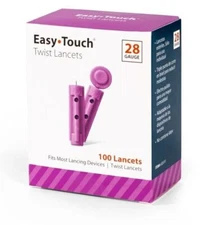 Easy Touch Twist Lancets 28 Gauge 100 Lancets