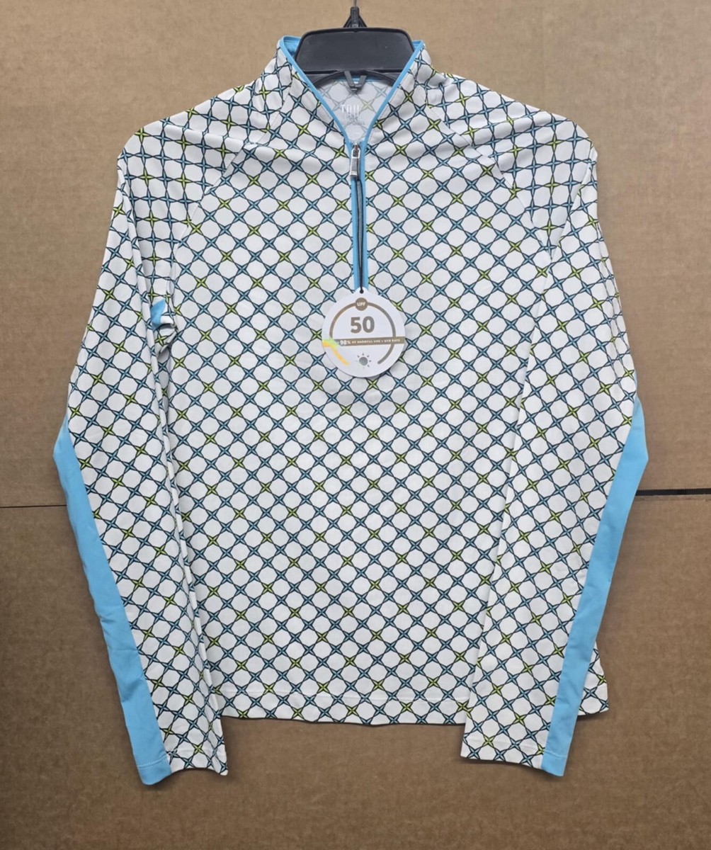 TAIL Women's Long Sleeve Half Zip All over Print Top Size XS NWT