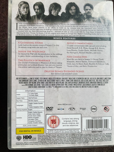 Game of Thrones: Die komplette dritte Staffel DVD (2014) 5 Discs - Bild 2 von 2