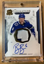 2017-18 UD The Cup BROCK BOESER Signature Materials ROOKIE PATCH AUTO 9/99