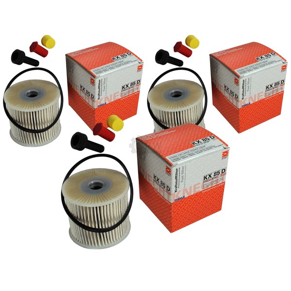 3X Mahle / Knecht KX 85D Kraftstofffilter Filter Fuel-image