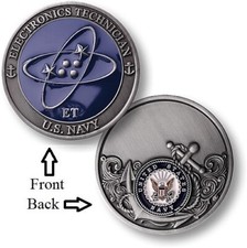 ET = Electronics Technician ~ U.S. Navy ~ Challenge Coins ~ Navy