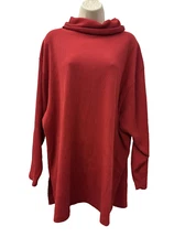 Vintage Jacque & Koko Waffle Knit Womens Cowl Neck Lightweight Sweater 22/24 Red