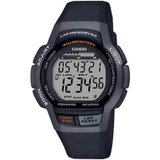 CASIO WS1000H-1AV Digital Black Resin 60 Lap Memory 100M Alarm 10 YR Sport Watch