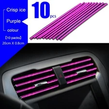 10pcs Car Air Conditioner Air Outlet Vent Strip Interior Decoration Trim Purple