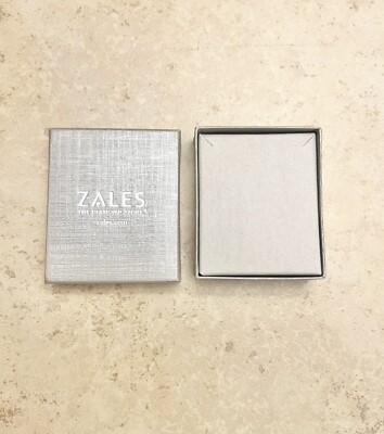 ZALES The Diamond Store Necklace Box ONLY Grey/Silver 2 5/8  display picture 3