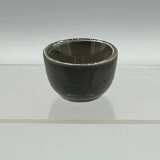 Vintage Brown Gray Glazed Ceramic Pottery Salt Cellar