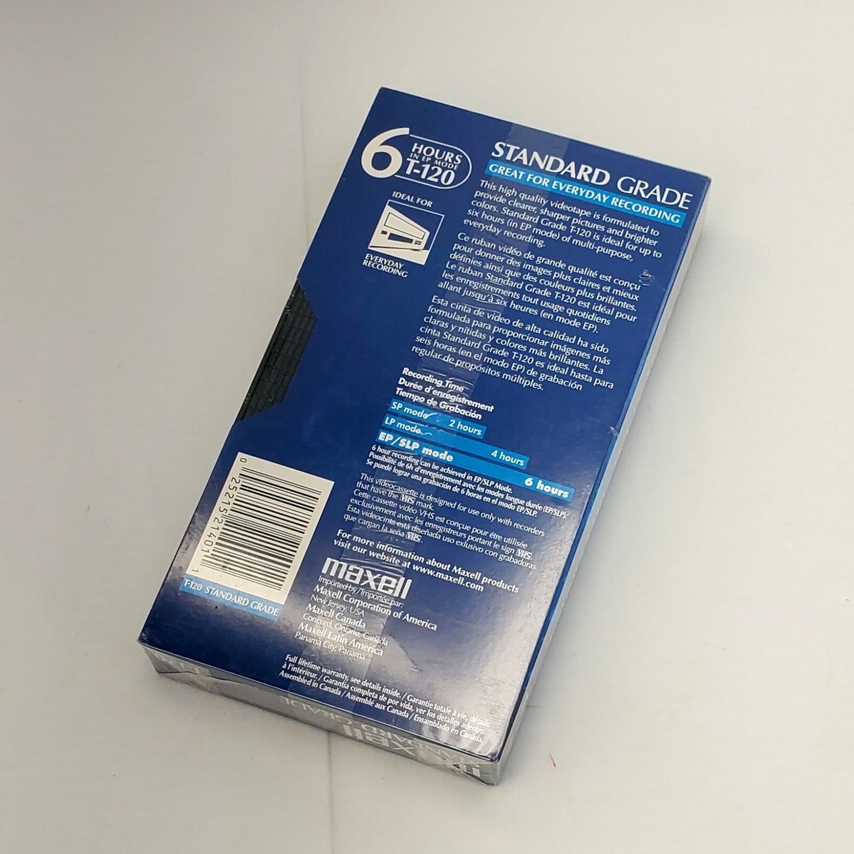 Maxell Blank VHS Videocassette Standard Grade 6 Hours EP