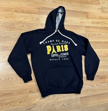 Produit Original Paris France Eiffel Tower Hoodie Navy Blue Womens Size Large