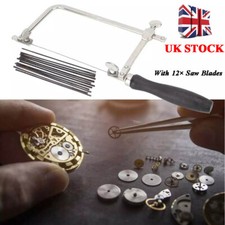 UK Adjustable Jewellers Piercing Saw Frame Jewellery Making Tool + 12 Saw Blade