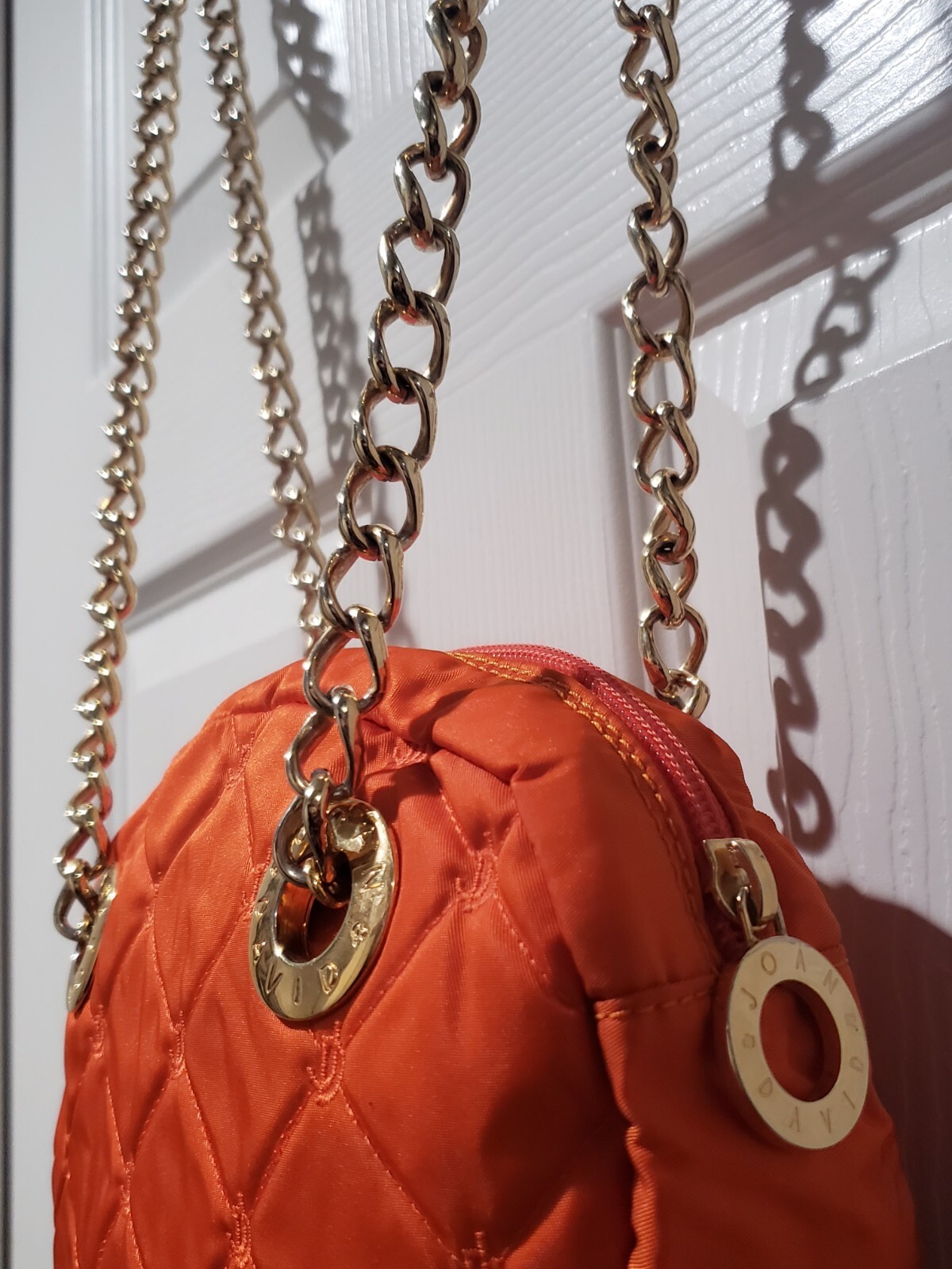 Rare Joan & David Quilted Nylon Hand/Shoulder Bag Cha… Gem