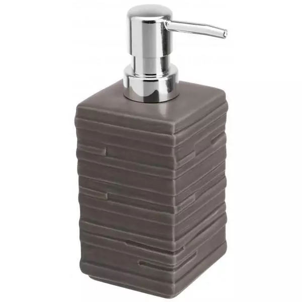 Dispenser portasapone liquido da bagno in ceramica Grigio mod. Brik