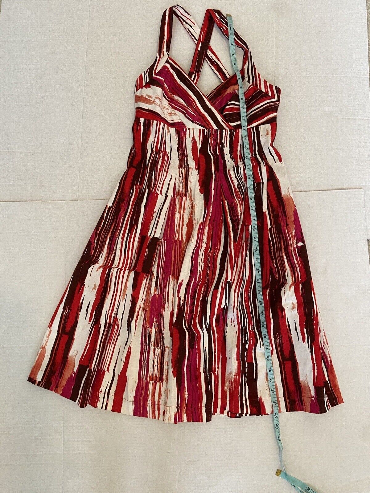 Calvin Klein White And Red Abstract Striped Fit a… - image 3