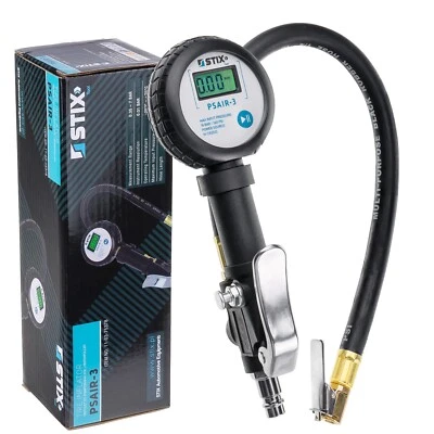 STIX AUTOMOTIVE EQUIPMENT Druckluft Reifenfüller PSAIR-3 mit Digitalmanometer Luftdruckprüfer 7 bar G 1/4