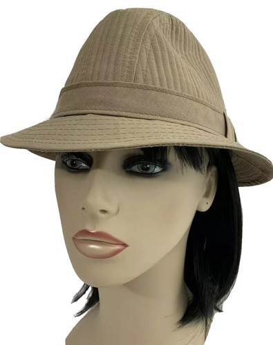 SIma International Vented Khaki Safari Fedora Hat Medium Sima Brown Hat 100% Wool Size M USA Cowboy Cap Safari Fedora  main image 4