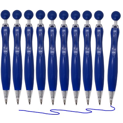 10 Stück Kugelschreiber Kulis Kuli Druckkugelschreiber mit Großraummine blau