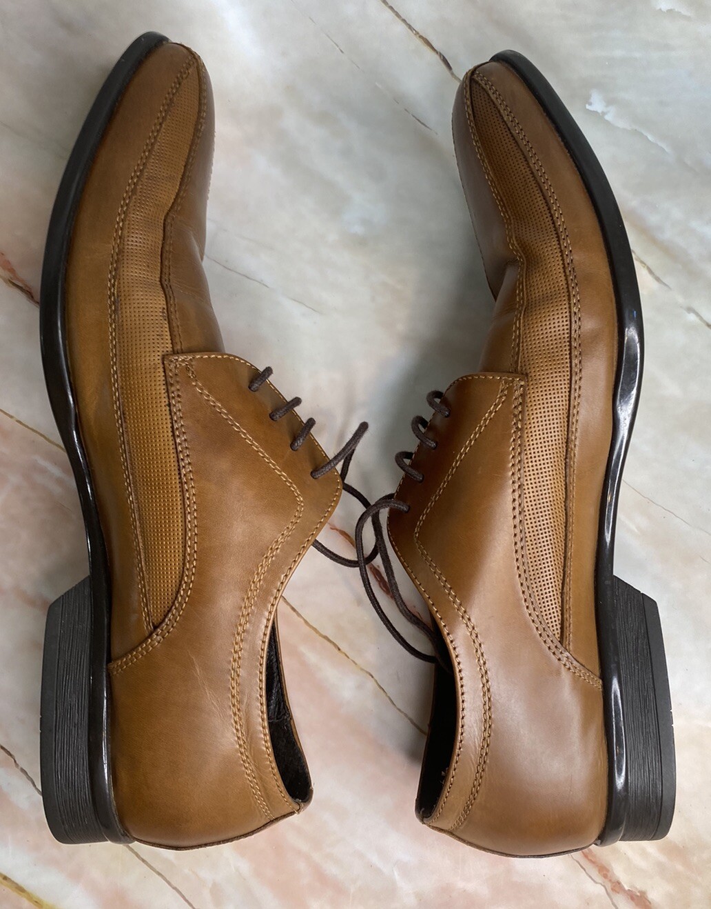 SAOLA Scarpe eleganti Oxford stringate Kenneth Cole New York da uomo 10 M in pelle marrone