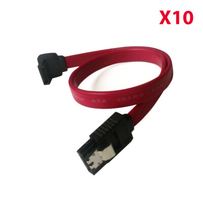 InstallerCCTV 11'' SATA to Left Angle SATA Serial ATA 2.0 Hard Drive Cable 10 pcs