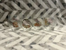 Stemess Fall Wine Glasses ~ 4 3/4" Thanksgiving Wine Glasses
