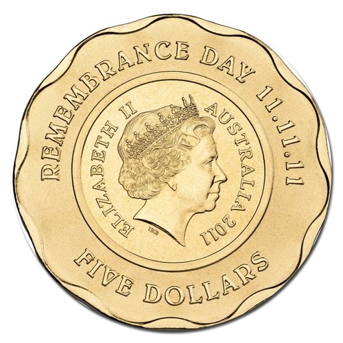 2011 Remembrance Day,RED POPPY, Five Dollar Bronze Unc Coin 11-11-11 IN RAM CARD - Picture 5 of 5