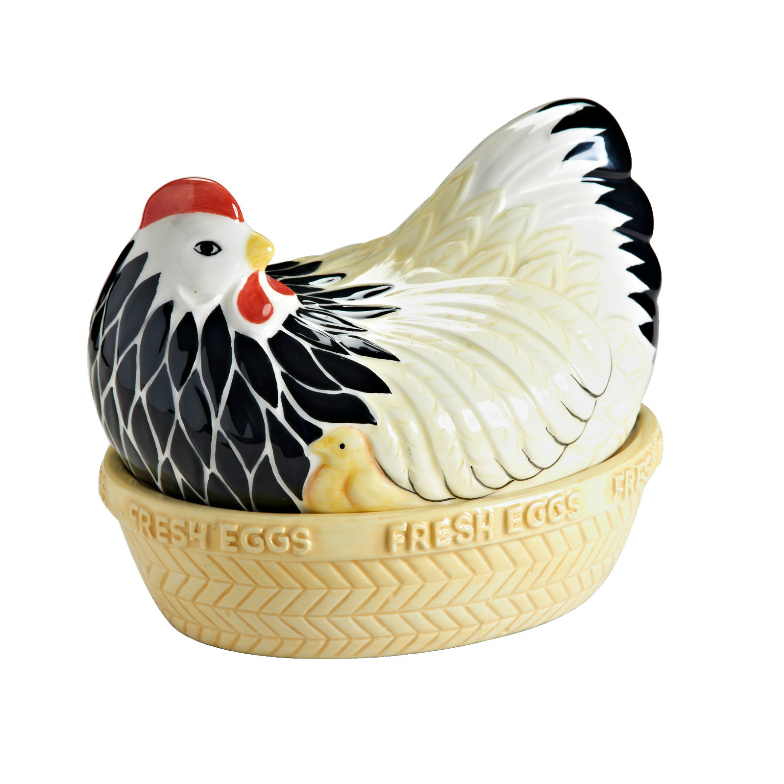 Ceramic hen on nest egg storage pot hen Mason Cash pottery hen Chicken egg store