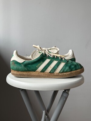 Vintage 1992 Adidas Gazelle OG Green Suede Sneakers Shoes Size US 9.5 Rare