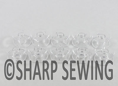 10 Plastic Bobbins Fits Husqvarna Viking Emerald Sewing Machines #2518P-10