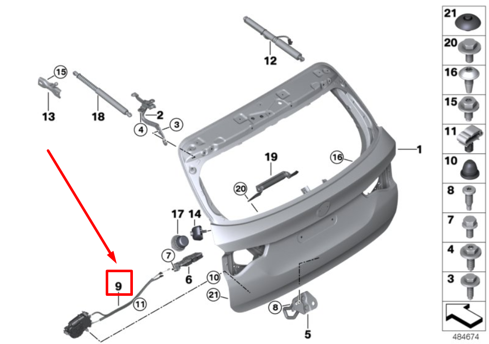 BMW X3 G01, F97 Trunk Lid Power Lock Drive 51247383561 7383561 NEW  