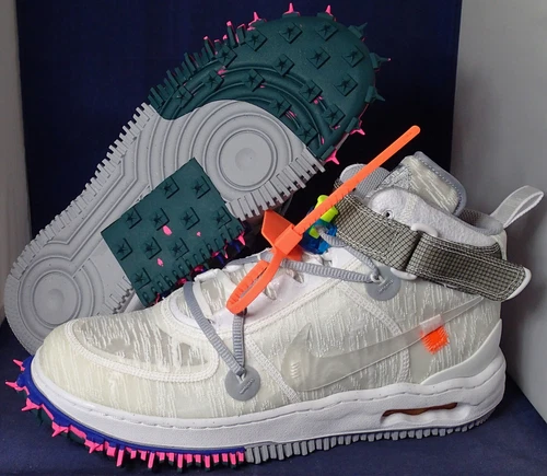 2022 Nike Air Force 1 Mid SP Off-White White Clear SZ 10.5 ( DO6290-100 )