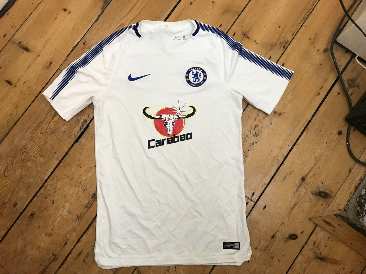 A*!様 NIKE チェルシー　CHELSEA CARABAO セット　激レア Chelsea football shirt White Nike Carabao Size Small SOCCER JERSEY