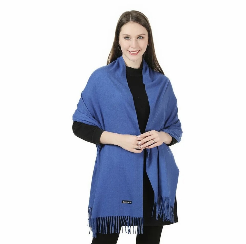 Soft Pashmina Long Winter Warm Thick Scarves With Tassel Shawl Wrap