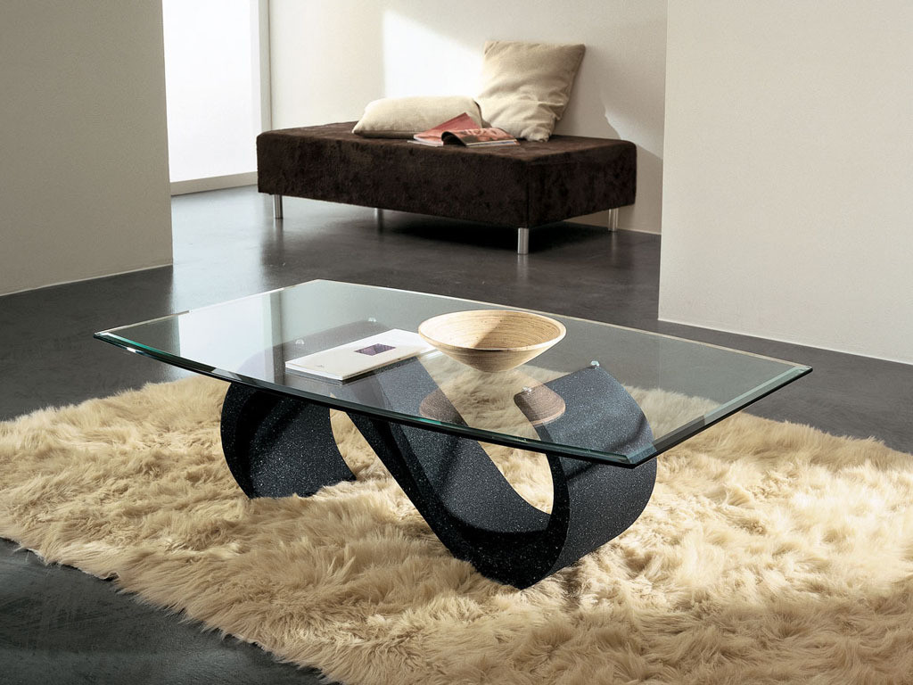 TAVOLINO DA SALOTTO MARA/1 IN CRISTALLO/MINERALMARMO x SOGGIORNO