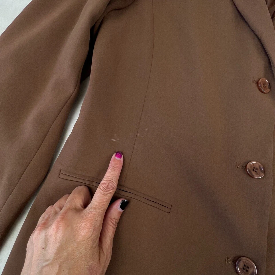 Yansi Fugel Mujer Traje 10 Marrón Blazer Falda Recta Forrado Carrera Nuevo Foto 2 de 4