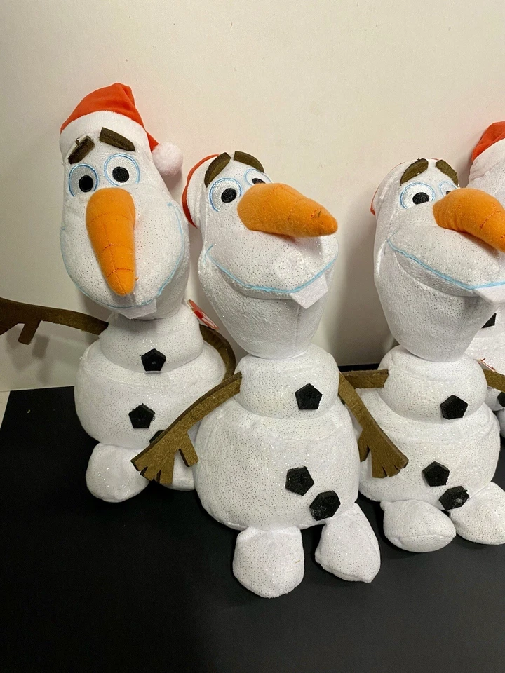 Juego de 4 muñecos de peluche Frozen Olaf 10” Beanie Baby Disney muñeco de nieve brillante con etiquetas Foto 3 de 4