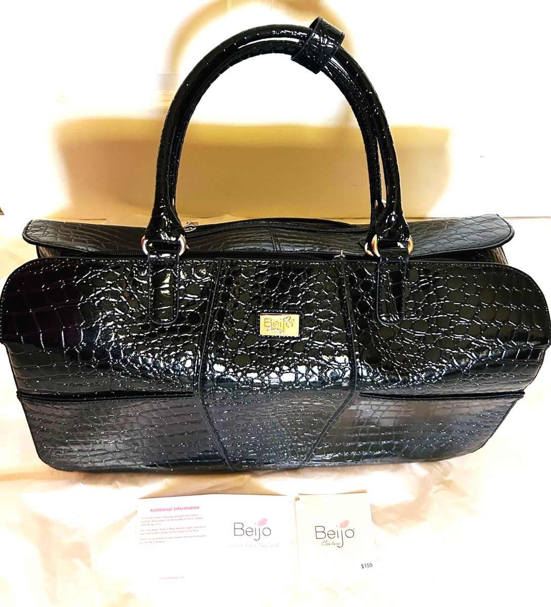 BEIJO COUTURE WOMEN'S CARRIED AWAY CROCO PRINTING LARGE TRAVEL BAG NEW 
