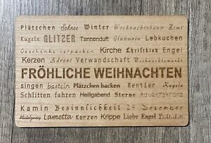 Grusskarte Aus Holz Geschenk Karte Weihnachtskarte X Mas Frohe Weihnachten Text Ebay