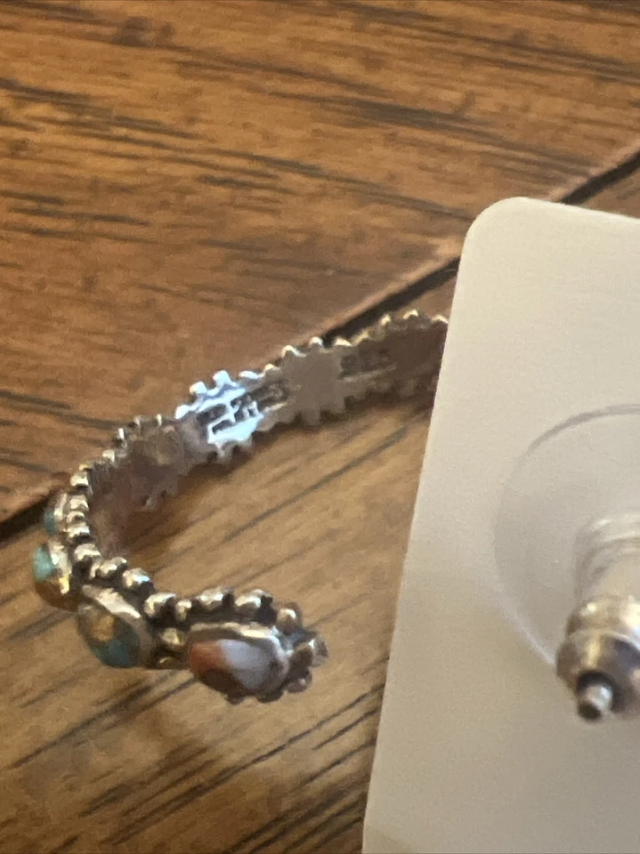 NATURAL... Pendientes de aro turquesa espinosa plata de ley 925 Foto 4 de 4