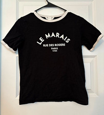 Women s Black/White Ringer Graphic Tee Contra...