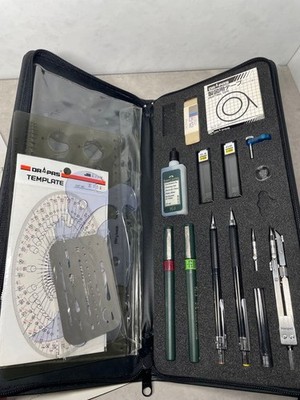 Drapas Faber-Castell Pen Compass Case Drafting Tool Architect Drawing USED K