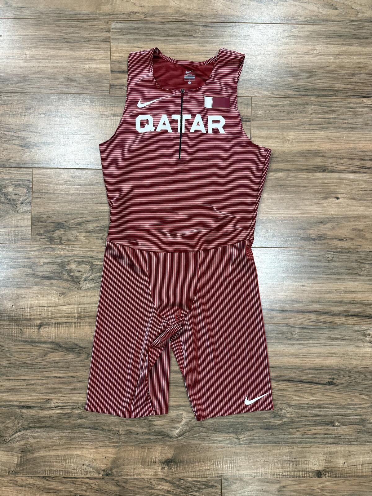 Nike Pro Elite Qatar Team Issued Track & Field Singlet Speed Suit *MADE IN USA*