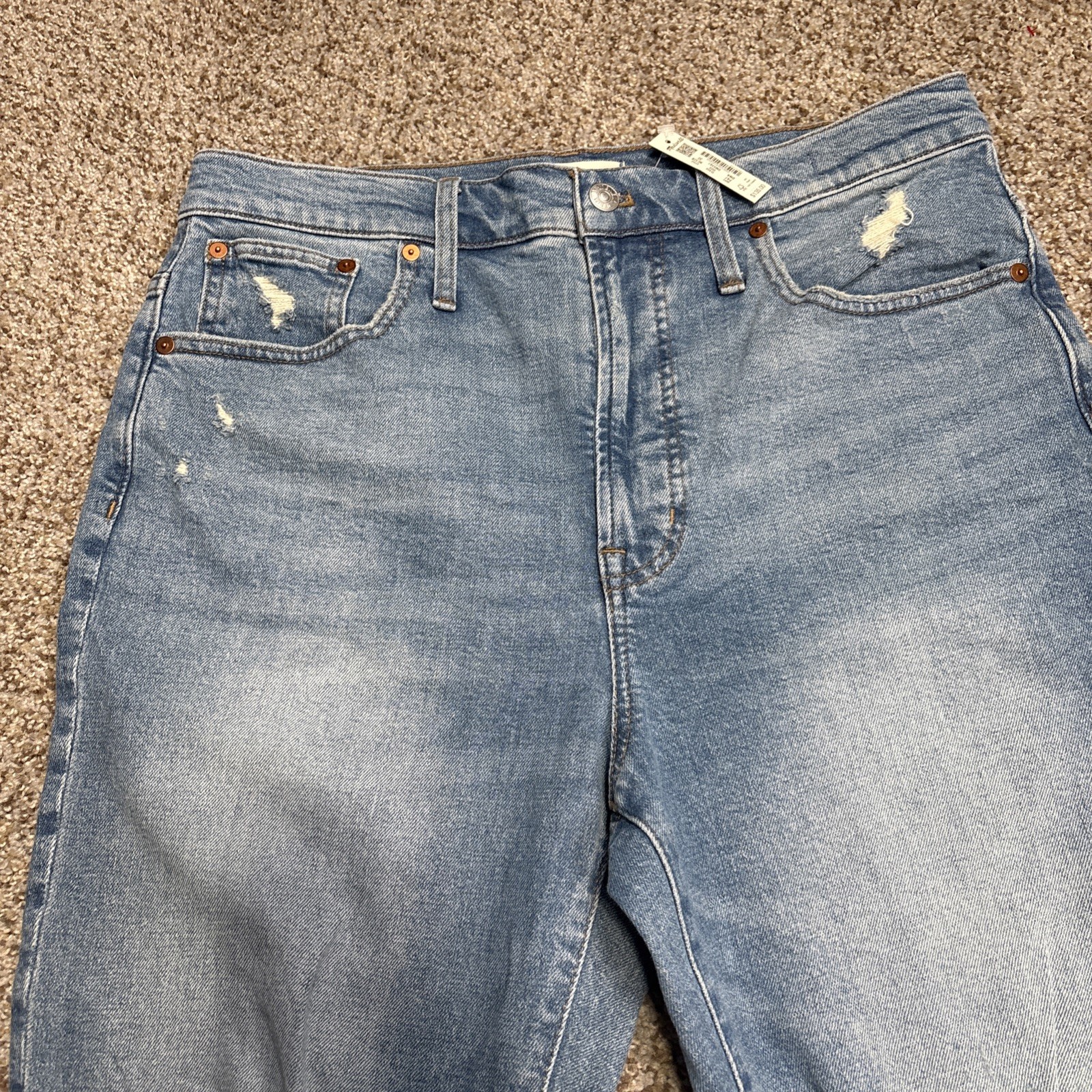 $135 NWT Madewell The Perfect Vintage Jean Distresssed Size 30 Fits 33 X 28 - View 2