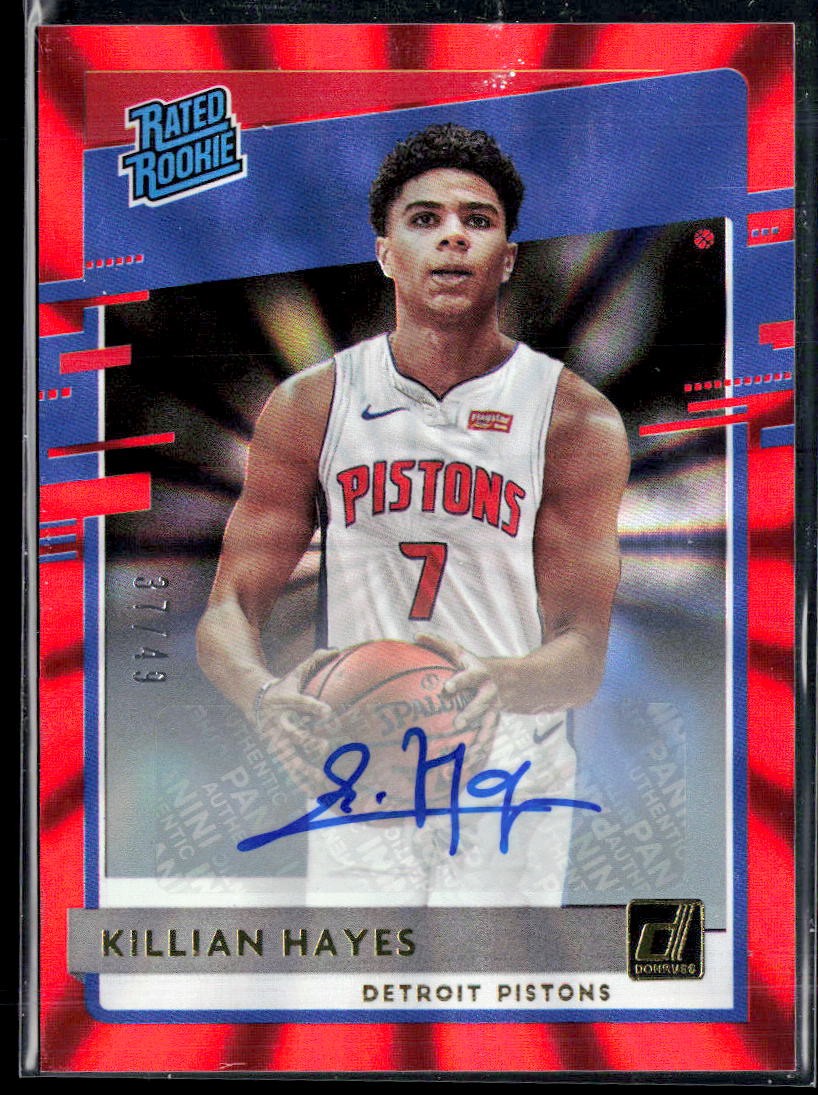 2020-21 Donruss #204 Killian Hayes Rated Rookies Signatures Holo Red Laser #/49