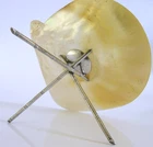 CHINESE EXPORT STERLING SILVER MOTHER of PEARL CAVIAR DISH c1910 ANTIQUE