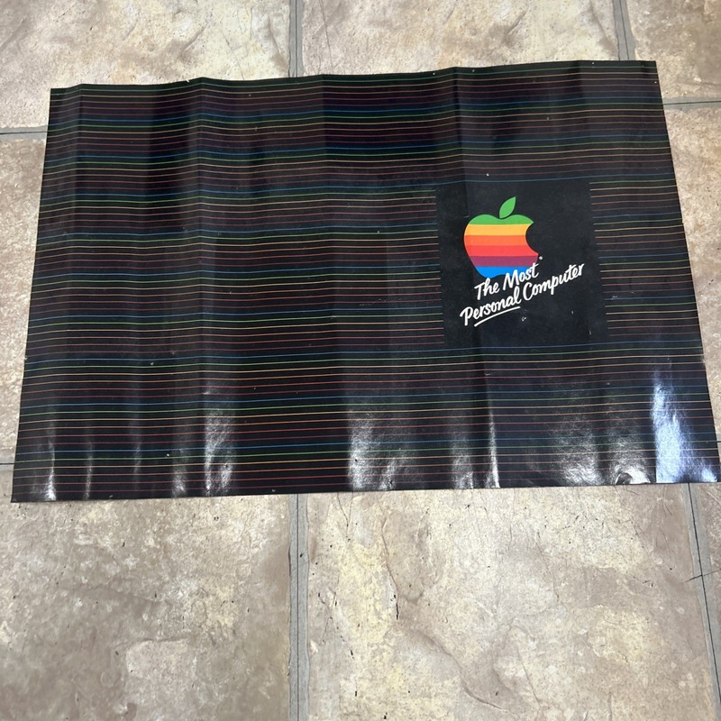 Vintage Apple  Machintosh Book Cover Poster Mac PC Computer Rainbow Logo RARE!