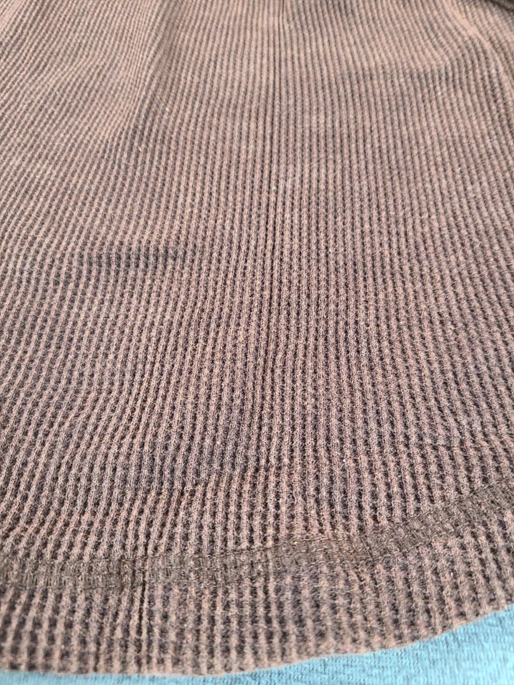 Camiseta KANGOL x Para Hombre Ropa de Trabajo Tejido Waffle L/S Marrón/Talla Profunda Mediana Nueva con Etiquetas  Foto 3 de 4